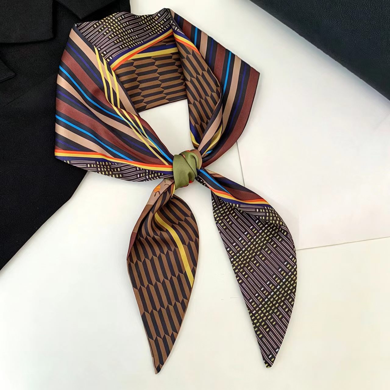 Luxury Print Long Hair Ribbon  - Ascot Neck Scarf ulasan dan harga