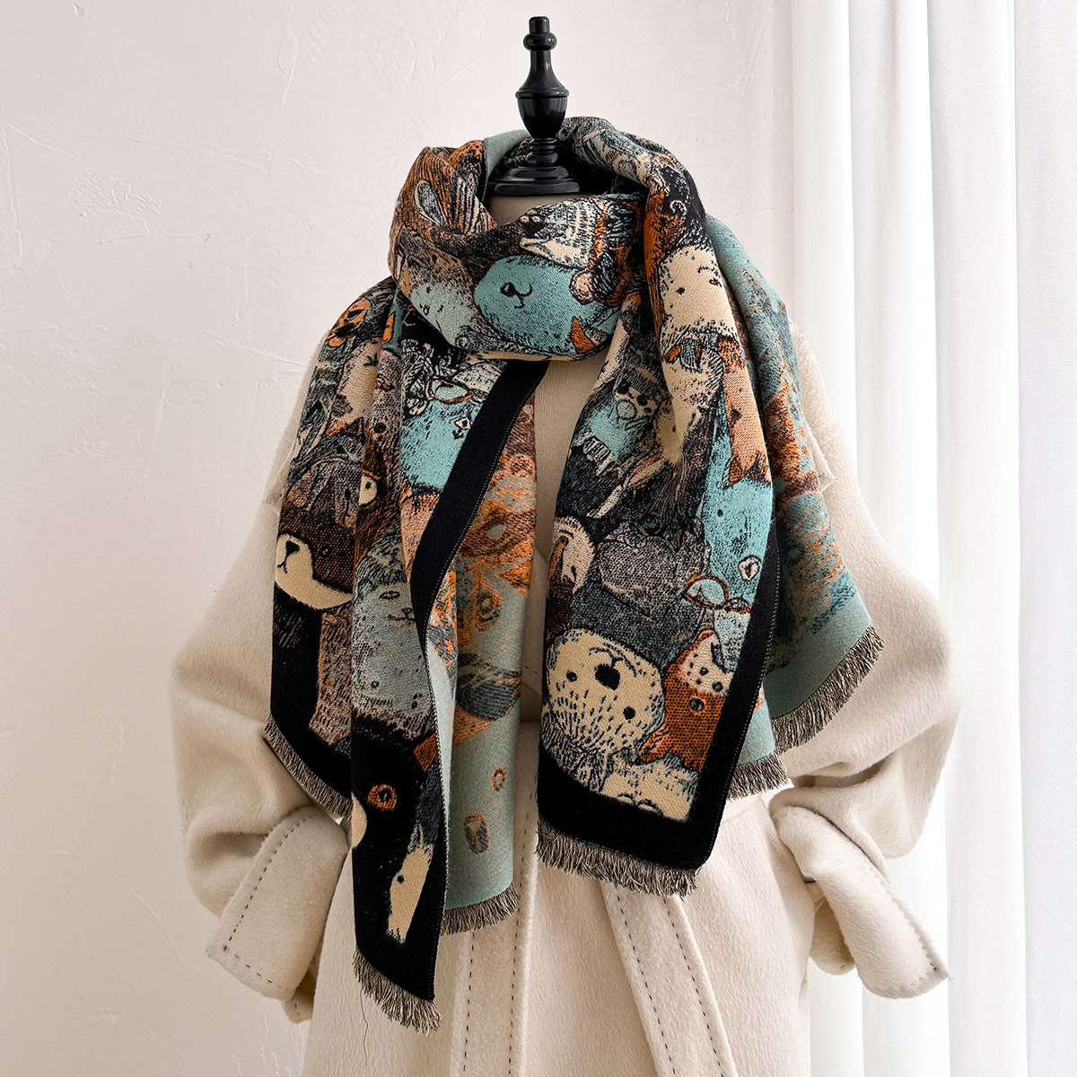 Women Imitation Cashmere Scarf - Pashmina Wrap Large ulasan dan harga