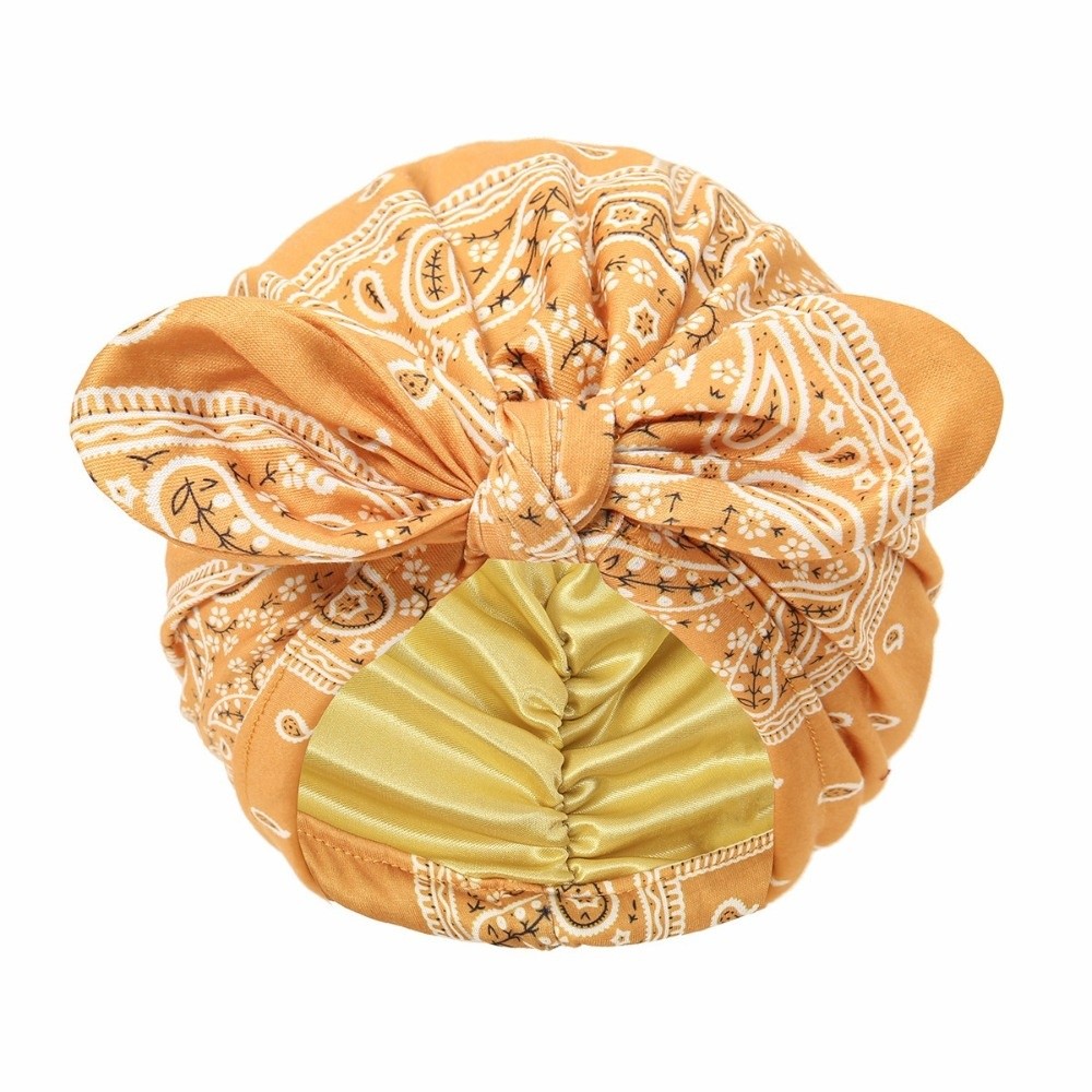 Satin Lined Bandana Turban Hat - Bow Tie Pre Tied ulasan dan harga