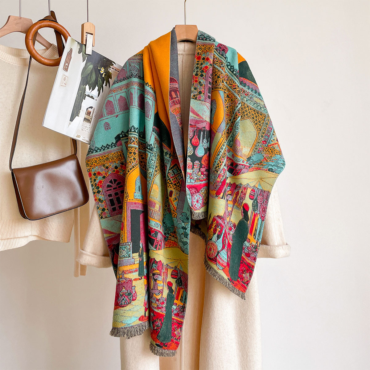 Women Imitation Cashmere Scarf - Pashmina Wrap Large ulasan dan harga