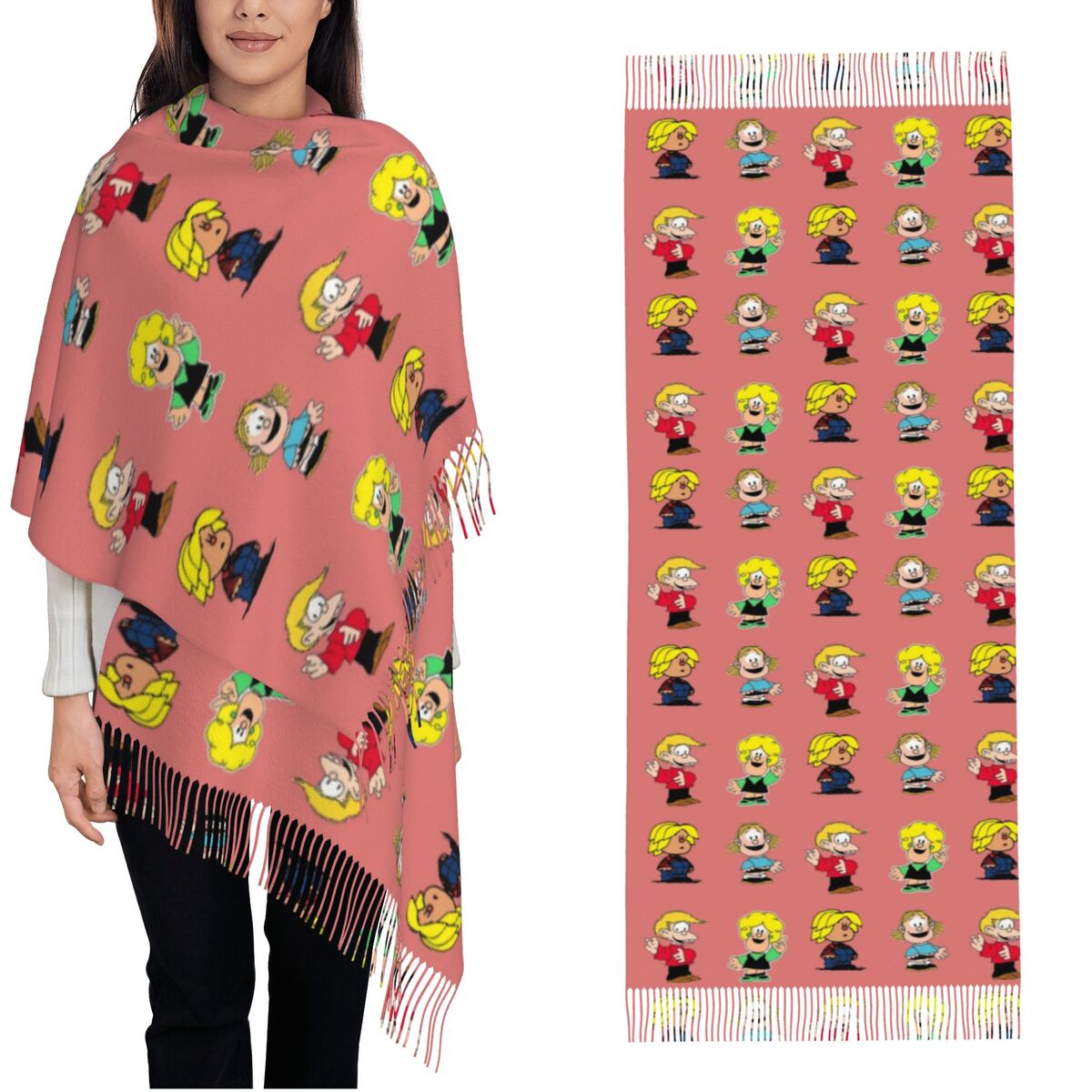 Womens Tassel Scarf Mafaldas C - Pashmina Wrap Large ulasan dan harga