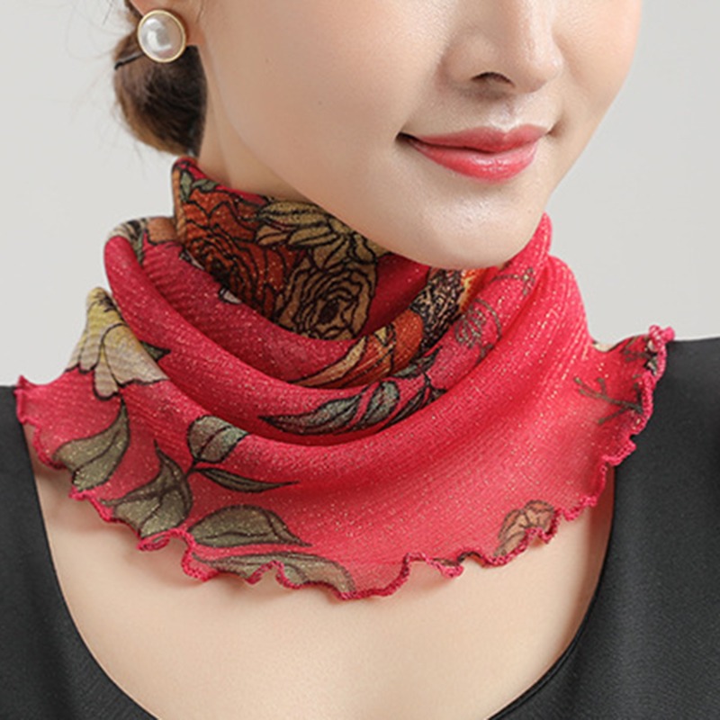 Spring Summer Chiffon Neck Col - Ascot Neck Scarf ulasan dan harga