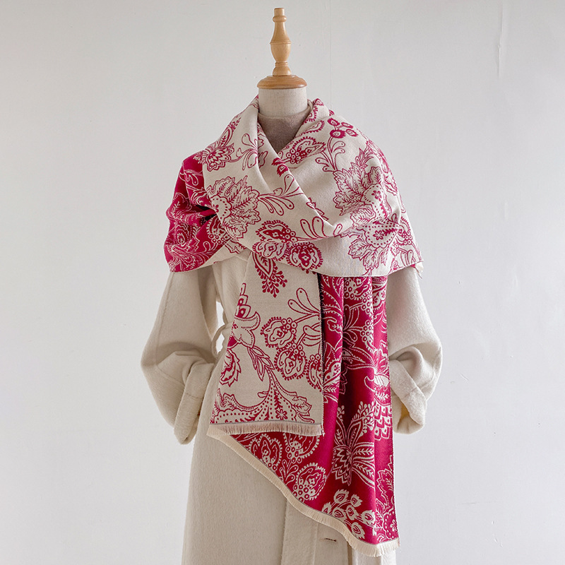 Women Scarf Paisley Floral Dou - Pashmina Wrap Large ulasan dan harga