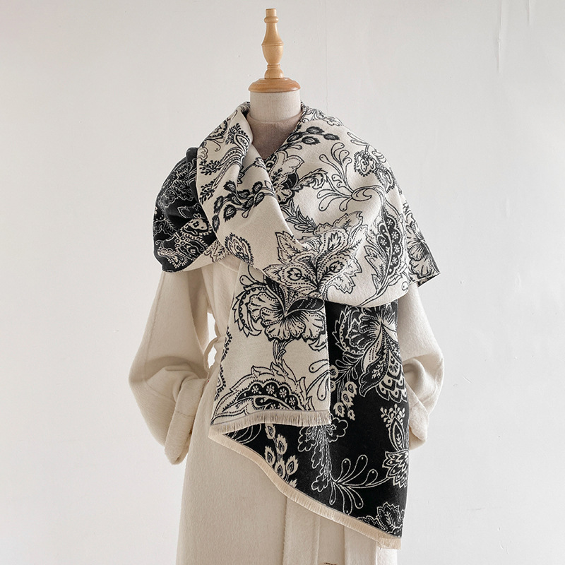Women Scarf Paisley Floral Dou - Pashmina Wrap Large ulasan dan harga